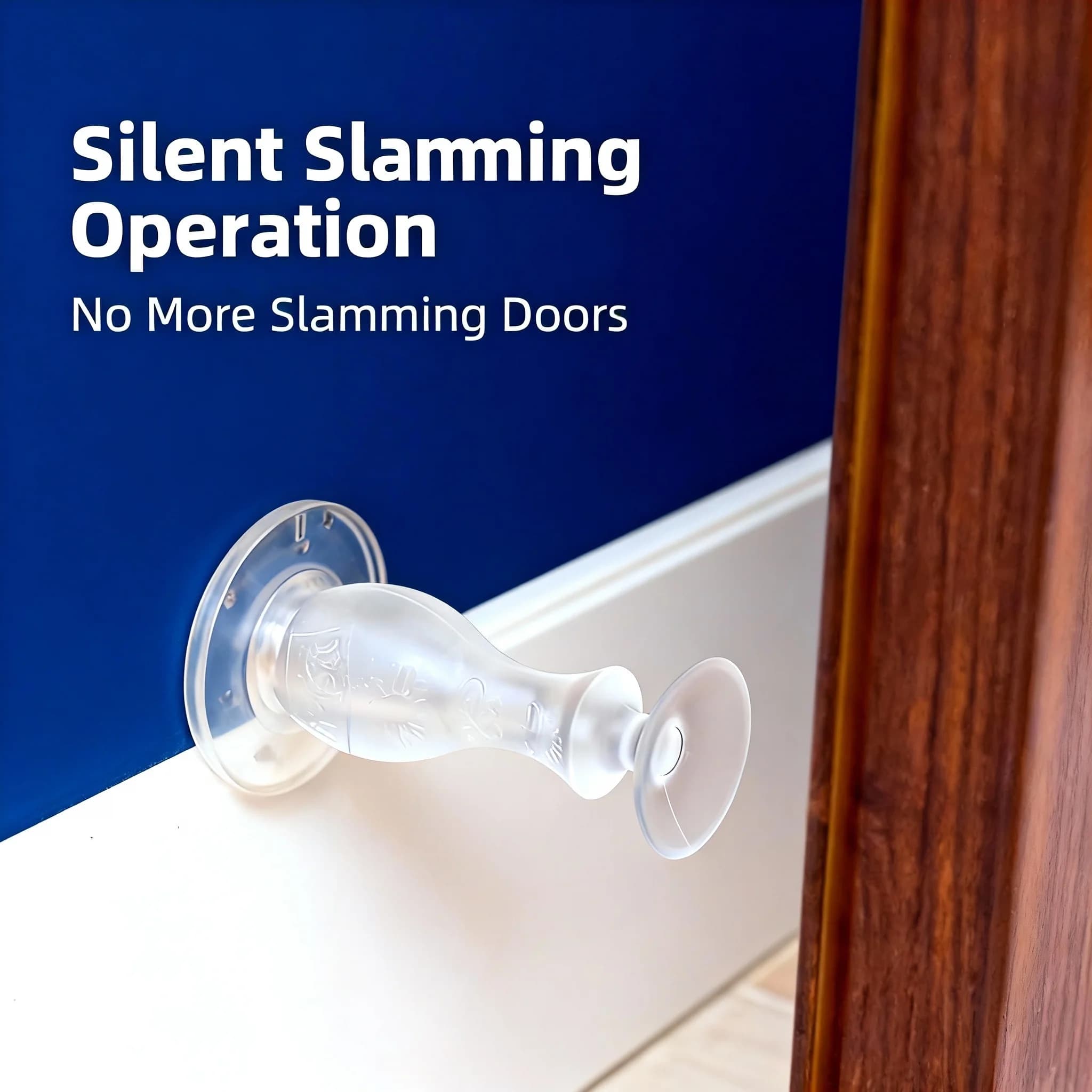 Fermaporta in Silicone Silenzioso Anti-Collisione, Protezione per Parete Senza Foratura, Ammortizzatore per Porta e Muro, Miglioramento Domestico
