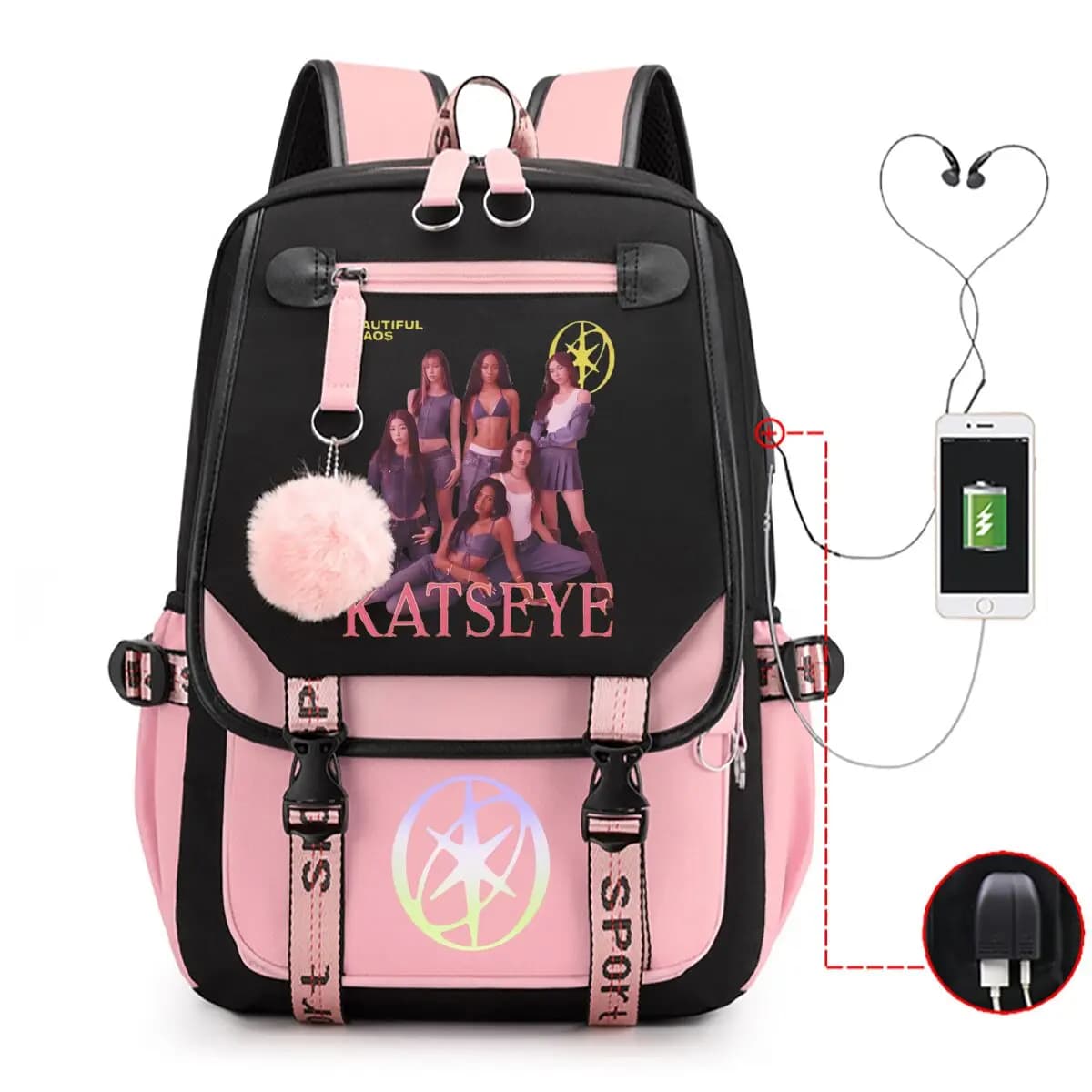 Katseye Backpack Students Back To School Backpack Katseye Fans Gift SchoolBags Large Capacity Outdoor Bagpack Travel Backpack