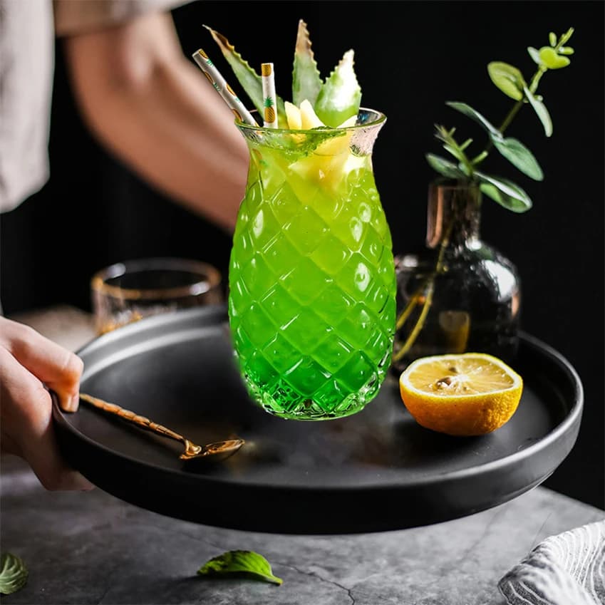 1-2 pz/set 480ml Bicchieri da cocktail a forma di ananas Bicchiere da vino Tazza per casa Bar Party Bicchiere da succo trasparente