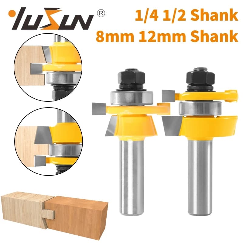 YUSUN 2 pz 15 ° reversibile Stile & Rail Assembly smusso Cttter Router Bit fresa per la lavorazione del legno per utensili per legno
