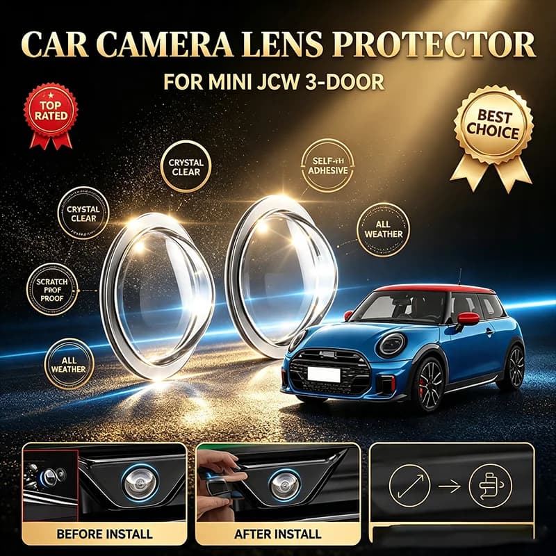 For MINI JCW 3-Door 2PCS Car Camera Lens Protective Cover Rearview Reversing Camera Protective Cover 360 Degree Camera Protectio