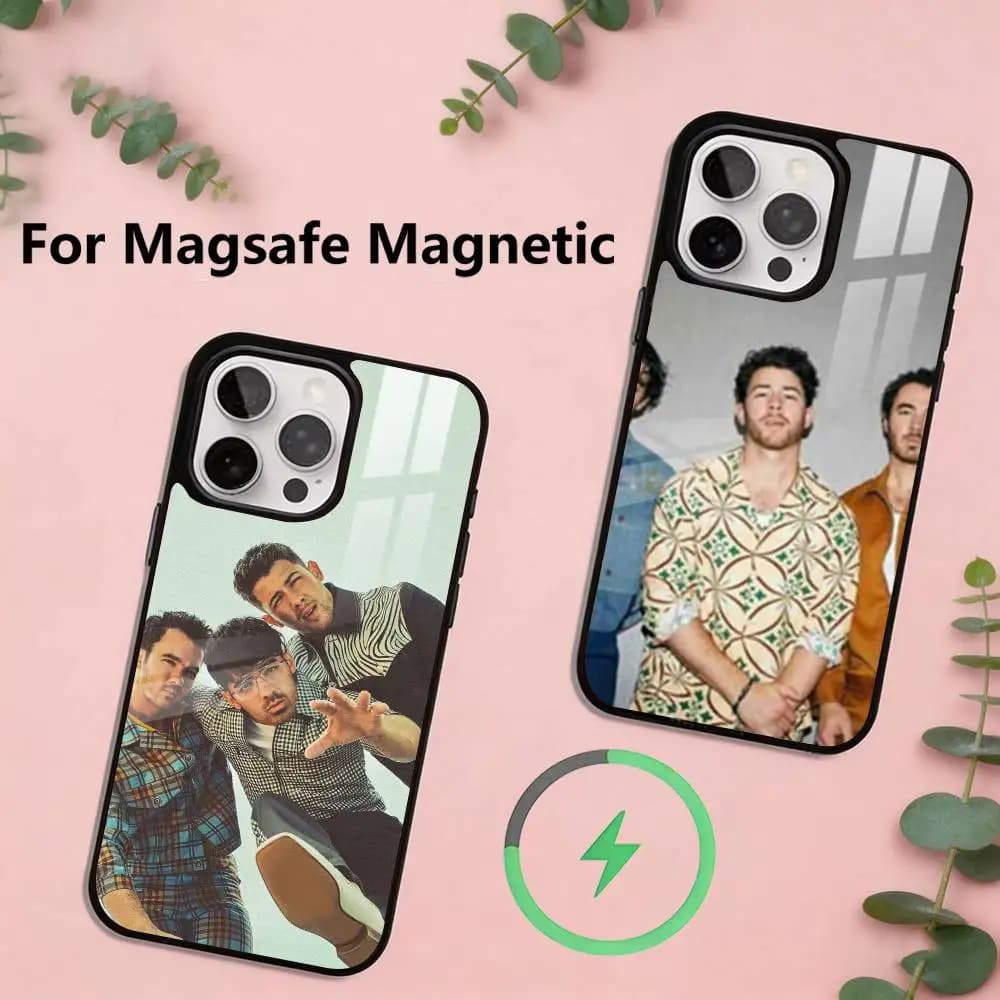 Custodia per telefono J-Jonas B-Brothers magnetica con ricarica wireless MagSafe per iPhone 17, 16, 15, 14, 13, 12, 11 Plus, Pro