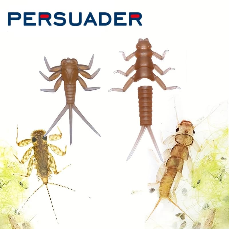 Nuovo concetto artificiale mayfly/stonefly ninfa corpi di gomma e gambe materiali per legare mosche pacchetto di materiali fai da te trota mosca esca esca modello