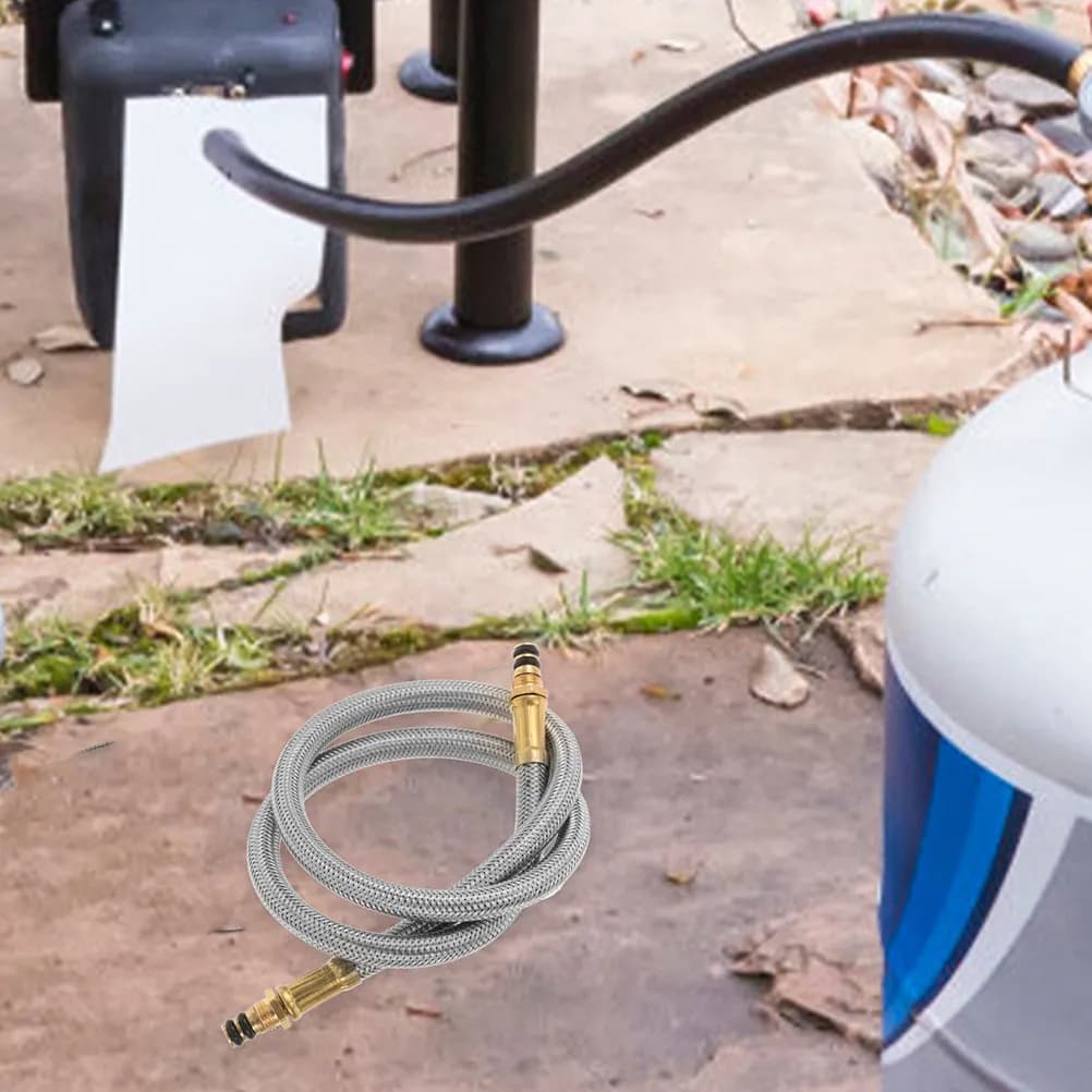 Tubo Flessibile per Gas Propano, Adattatore in Acciaio Inox, Prolunga 62Cm per Fornello da Campeggio