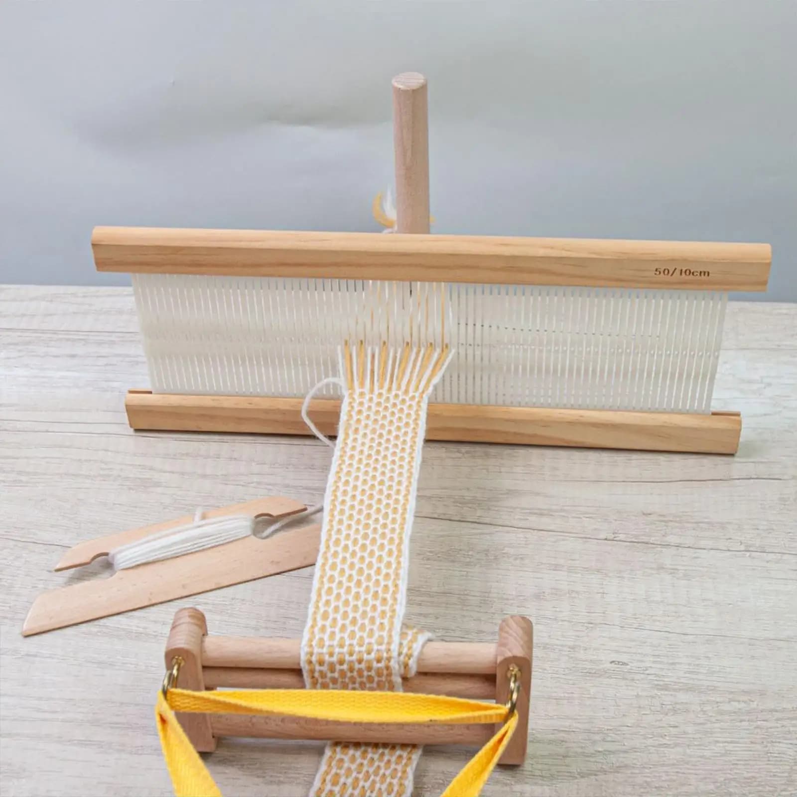 Wooden Craft Tool Set for Weaving And Braiding with Peg Loom And Clamp