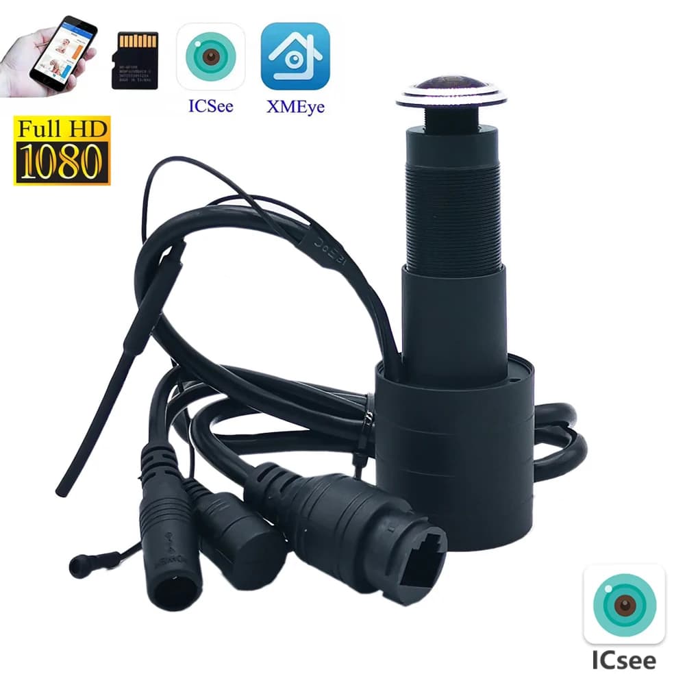 ICSEE Wi Fi Smart Door Eye Hole Security 1080P HD grandangolare FishEye CCTV Network Mini spioncino porta Wifi IP Camera P2P TF Card