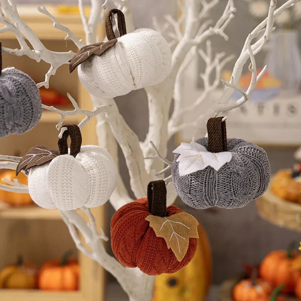 Artificial Pumpkin Decoration Halloween Finta Pumpkin Embedded Knitting Autumn Raccolto Festive Thanksgiving Decoration Prop