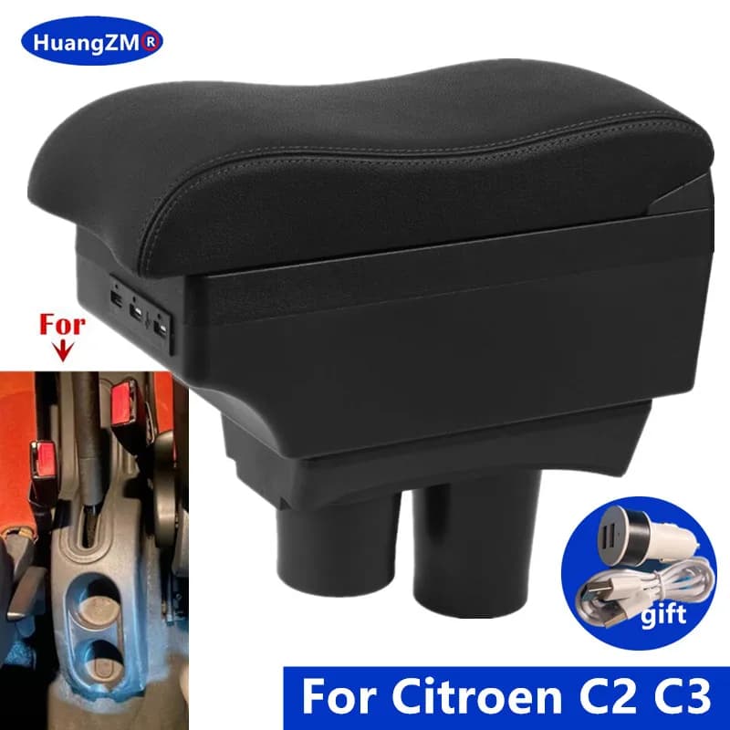 Car Armrest Box For Citroen C2 Armrest Box For Citroen C3 C2 Storage Box Interior Parts Dedicated Retrofit Parts Car Accessories