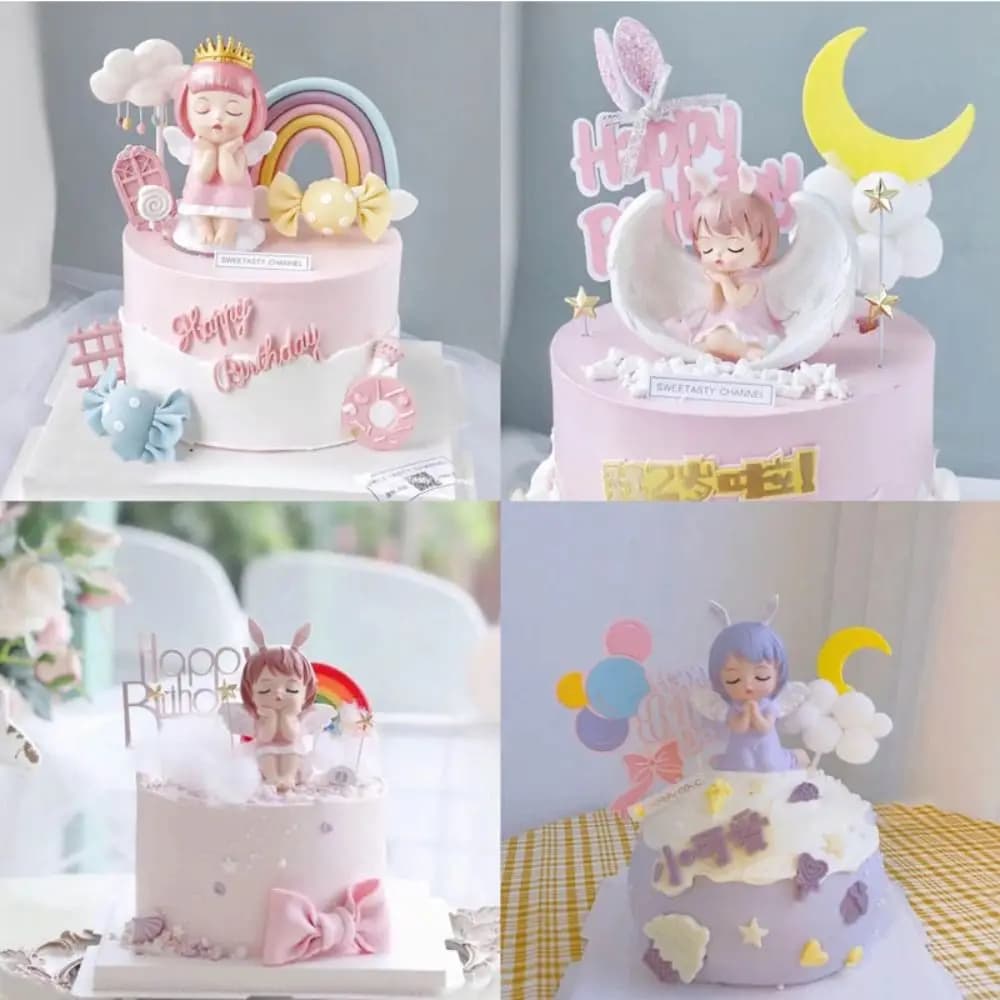Bella figura Kawaii angelo bambola Action Figures torta fai da te decorare forniture per feste per bambini bambola carina figura Cake Topper