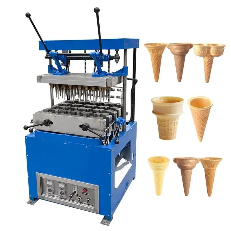 Automatic Electric Waffle Maker Stainless Steel Coffee Tea Pizza Biscuit Ice Cream Cone Bake Roll Machine for Restaurant Use