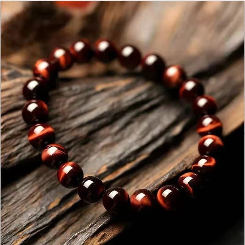 Braccialetto in Ossidiana per Uomo e Donna, Gioiello Personalizzato per Coppie e Studenti, Perline in Occhio di Tigre e Pietra Vulcanica, Bracciale Elastico