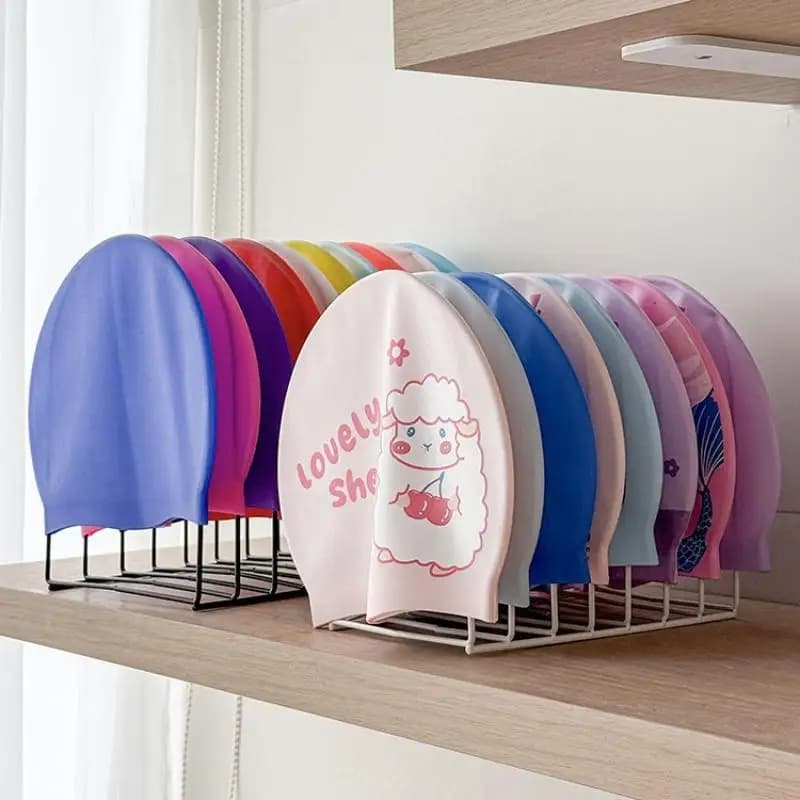 Organizzatore per Cappelli da Nuoto in Metallo Universale Antiaderente con Silicone per Attrezzatura da Nuoto