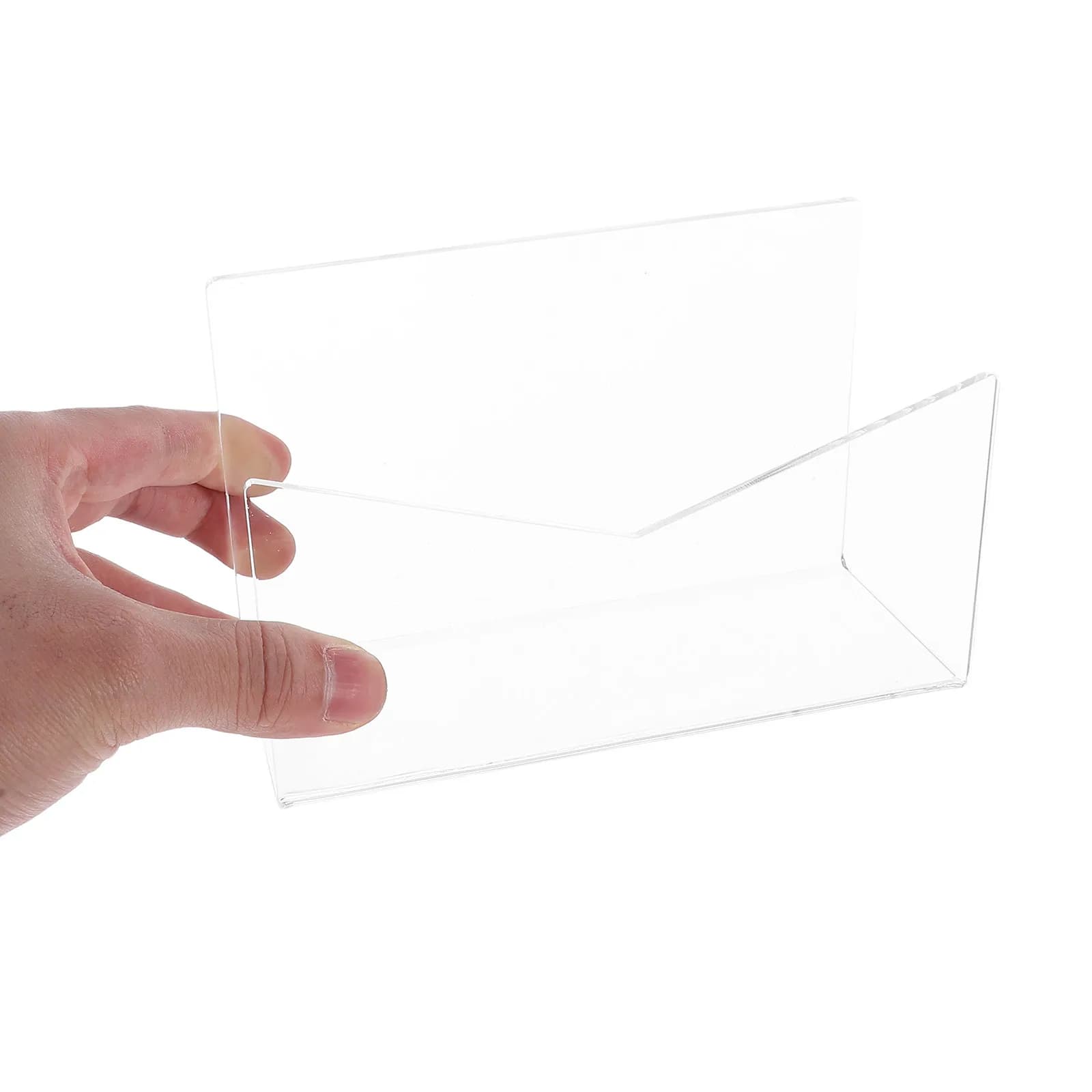 Set di 2 Organizzatori per Posta in Acrilico Trasparente, Porta Buste da Scrivania, Espositore per Lettere, Supporto per Cartoline da Bancone per Ufficio e Casa
