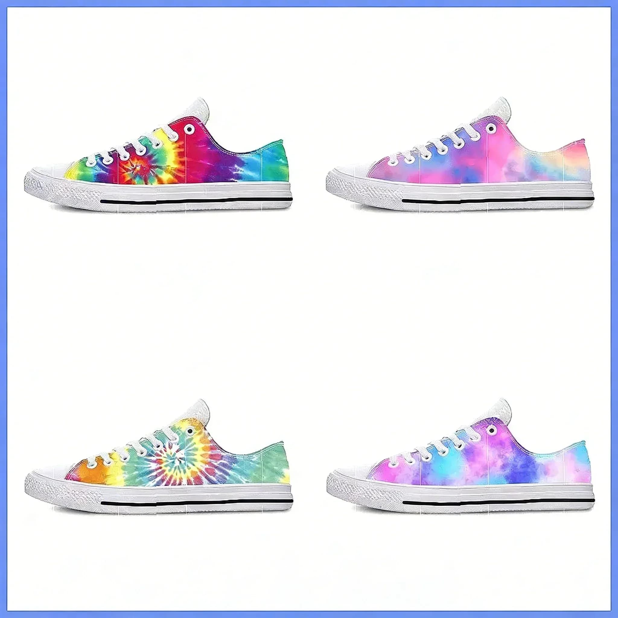 Sneakers Anime Tie Dye, scarpe casual leggere e traspiranti con stampa 3D per uomo e donna