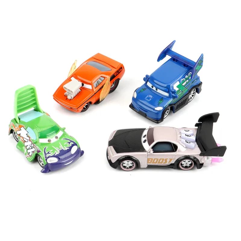 Children Car Toys Disney Pixar Car Saetta McQueen Boost Wingo DJ Snot Rod 1:55 Pressofuso In Metal Alloy Car Model Cap Gift