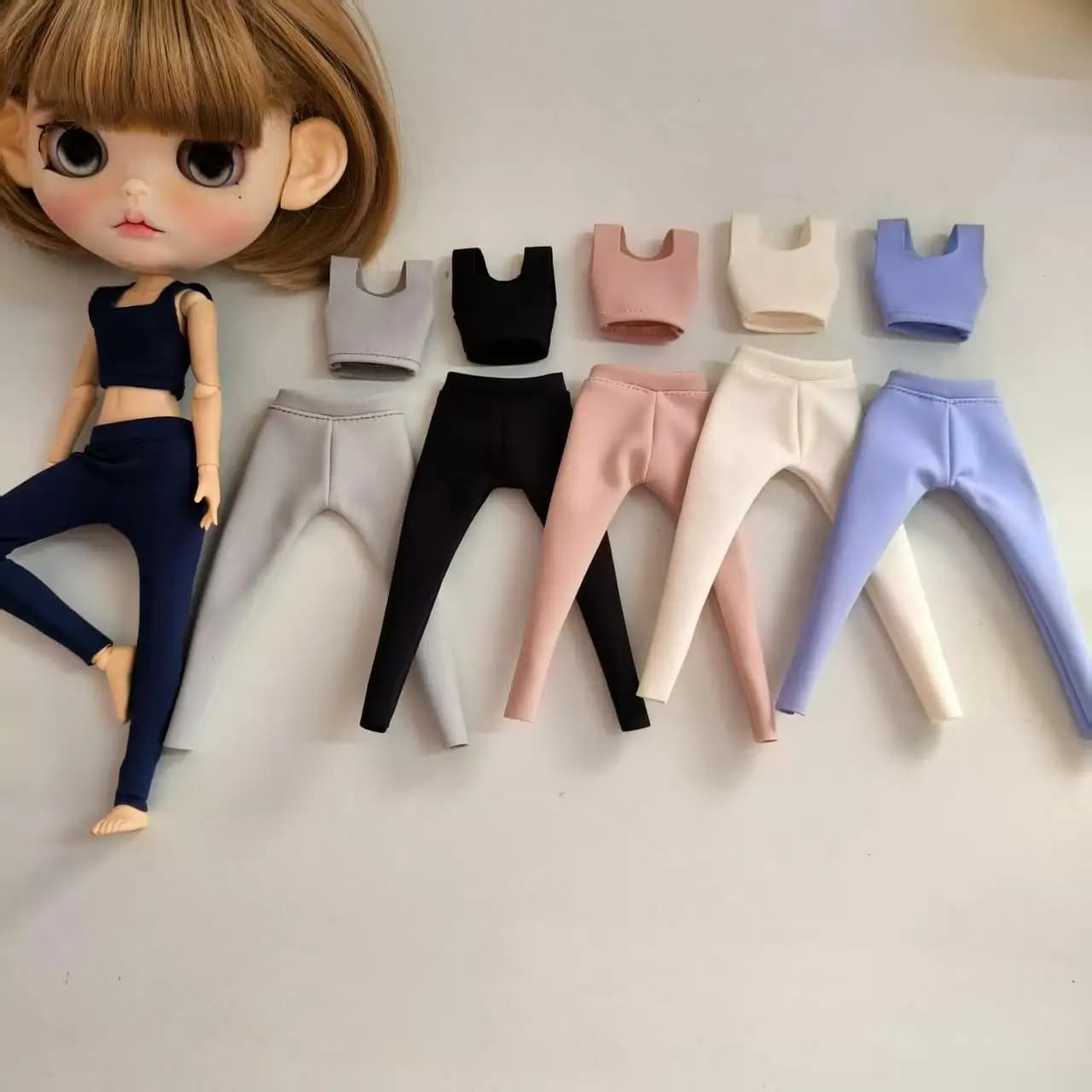 NEW Handmade 1/6 Blyth High Elasticity Yoga Exercise Set （Tank Top and Yoga Pants）for 30cm Dolls OB24 Licca 30cm Dolls