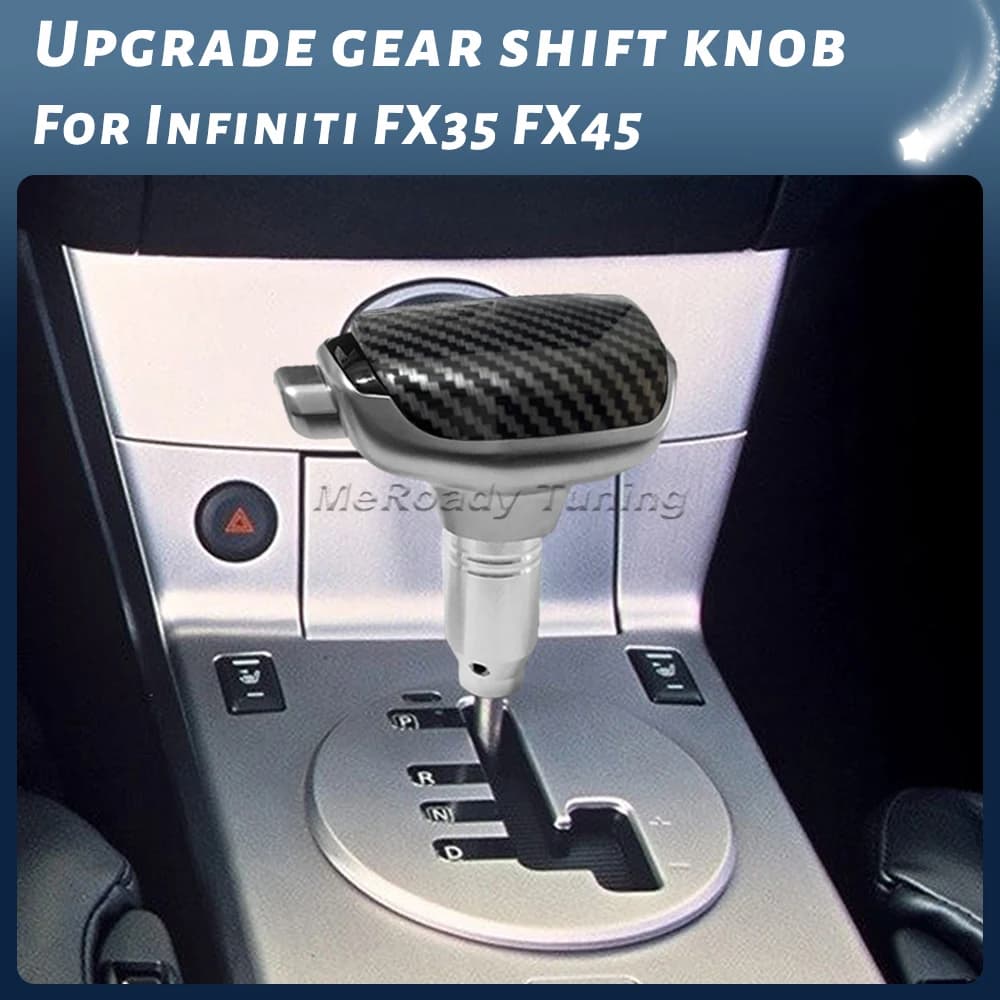 Carbon Fiber Dipping Auto Gear Shift Knob Handle Shifter Lever Stick for Infiniti FX35 FX45 2006 2007 2008 Trim Accessories