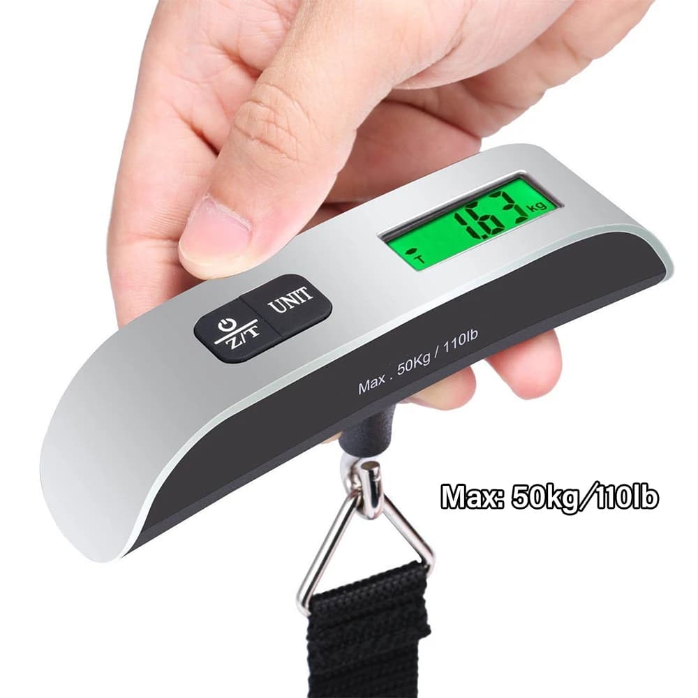50kg/110lb bilancia sospesa portatile Mini LCD bilancia elettronica digitale valigia bagaglio da viaggio bilancia