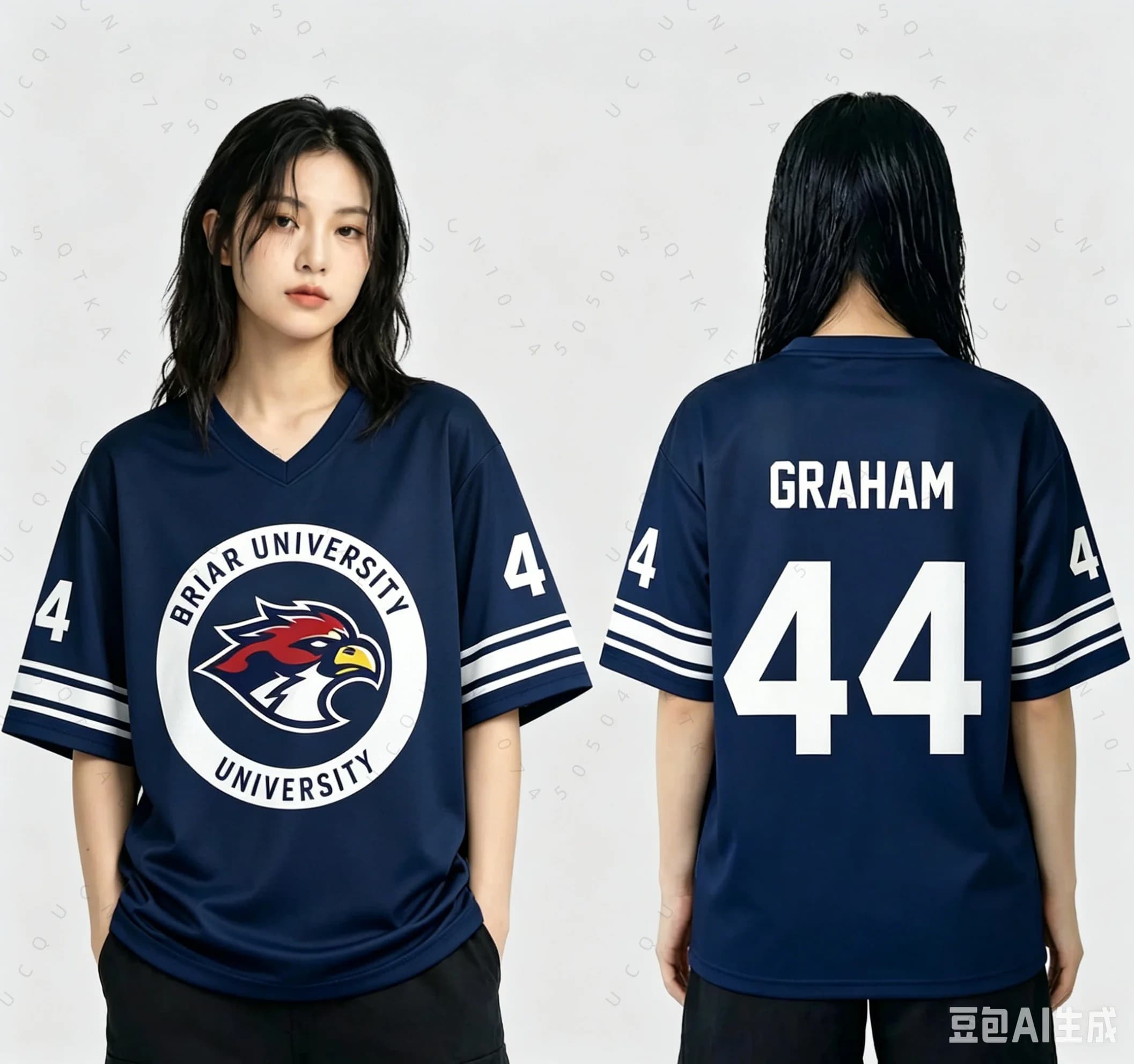 Maglia 2026 Off Campus Briar University, Graham 44, 22 Di Laurentis, 66 Tucker, T-Shirt con Scollo a V, Manica Corta, Stampa 3D, per Uomo e Donna