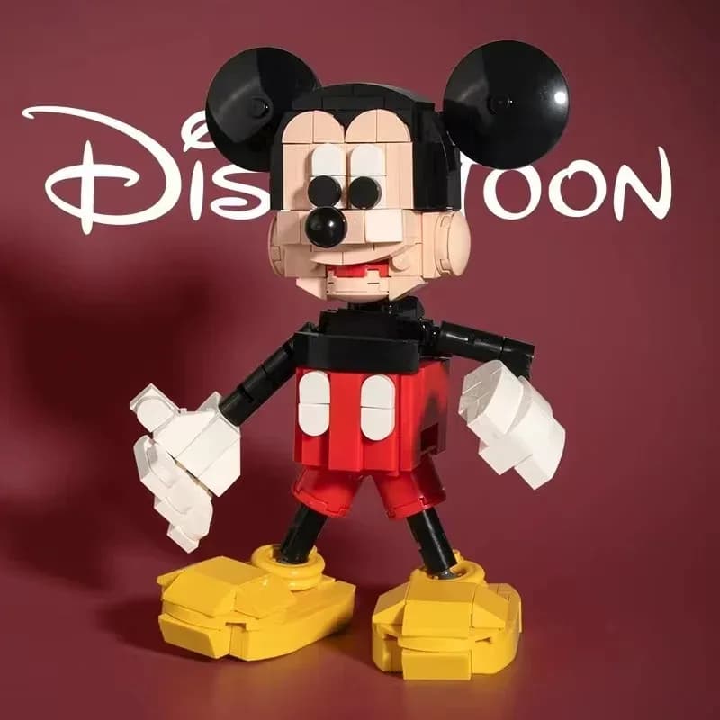 16cm Disney Mickey e Donald Duck Building Block Toy Mickey Cartoon Model Assembly Building Block giocattolo per bambini regalo