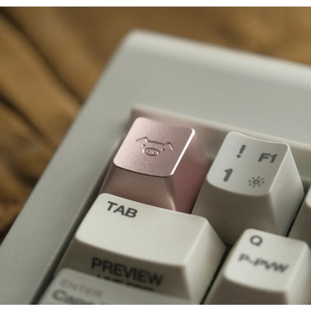 Piggy Keycaps Lega di alluminio Cherry Profilo R4 Accessori da gioco in metallo Copritasti Tastiera meccanica Ergonomia Front Carve Gift
