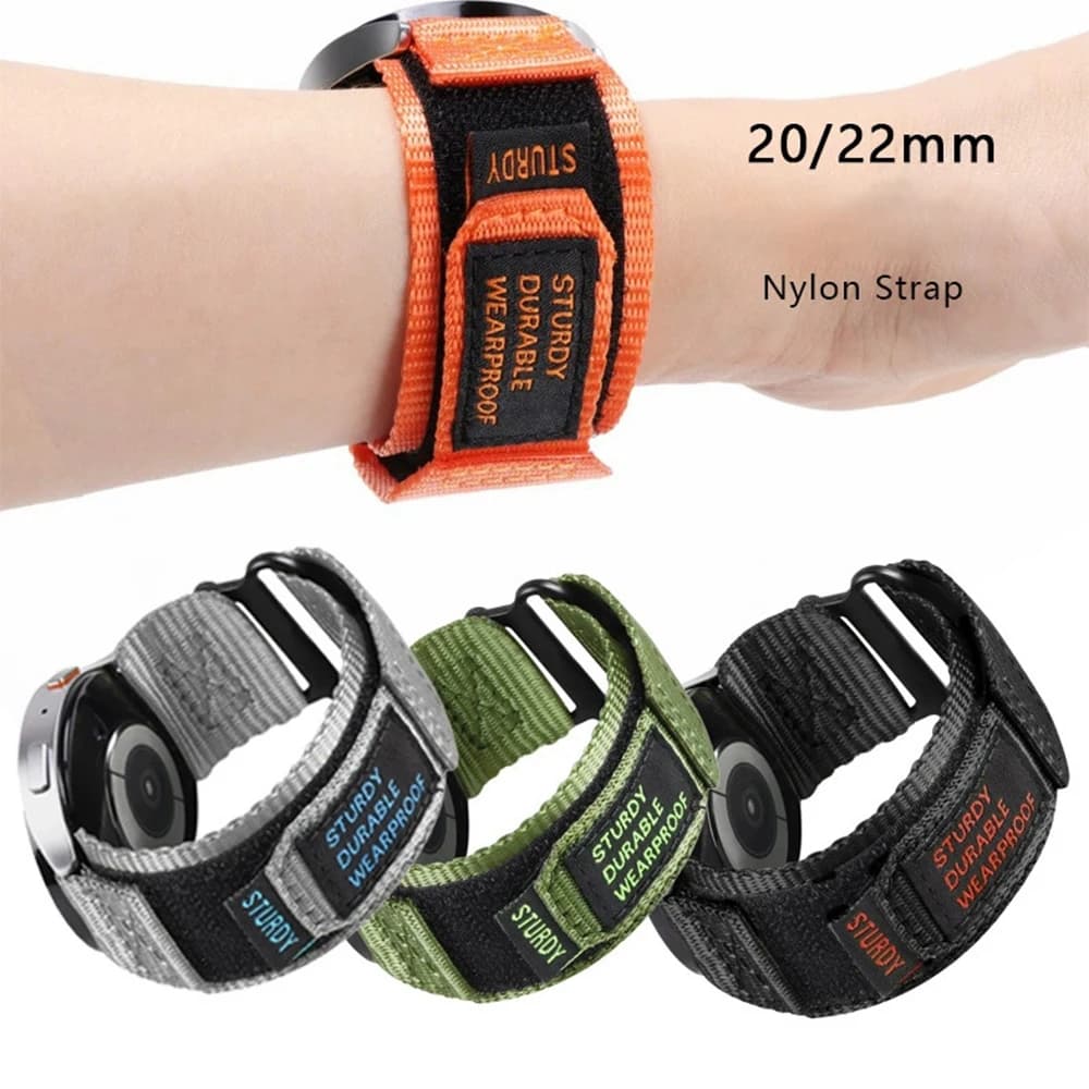 Cinturino per orologio in nylon da 20 mm 22 mm per Garmin Vivoactive 4/Vivoactive 5/3, cinturino in velcro per Forerunner 255 265 245 645 165 55
