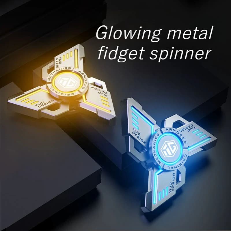 Fidget Spinner in Metallo Luminoso EDC, Giocattolo Antistress, Giocattolo da Mano per Alleviare la Pressione, Giocattolo Girevole Fantastico, Regalo di Compleanno per Ragazzi e Adulti
