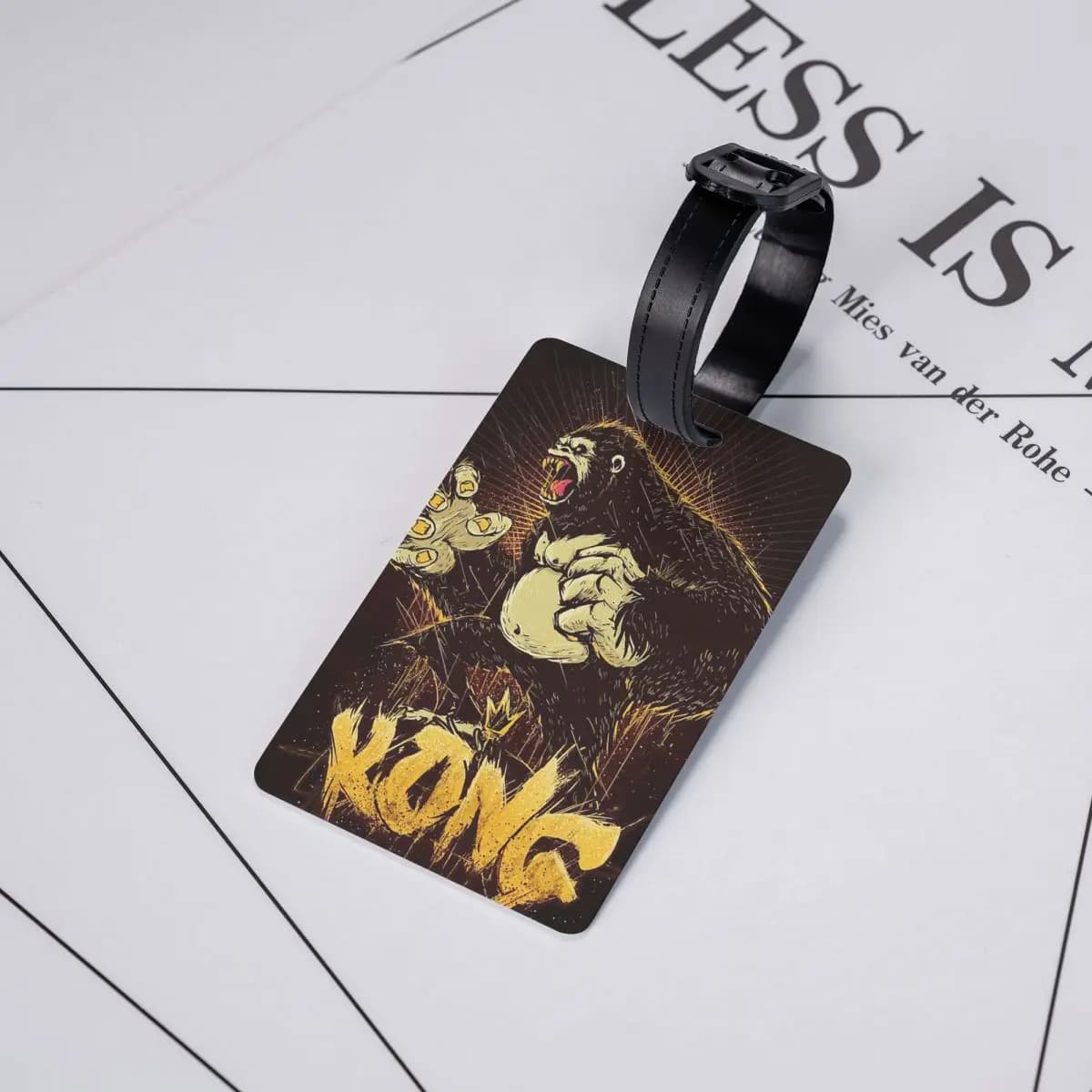 Etichette per Bagagli King Kong, Accessori per Valigie, Targhette per Bagagli da Viaggio, Porta Etichette con Spazio per Nome e Indirizzo