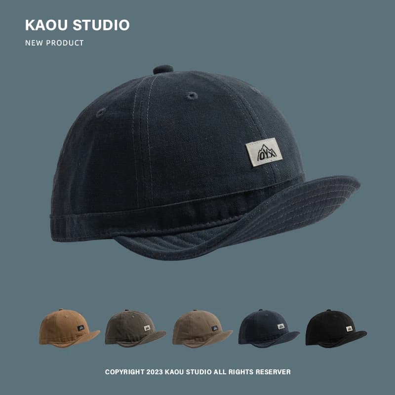 Niche Short Brim Japanese Retro Duck Bill Hats for Men and Women Spring and Summer Casual Versatile Soft Top Baseball Cap
