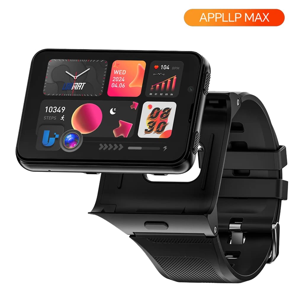 LOKMAT APPLLP MAX Smartwatch 4G with Android 11 Operating System, 6GB RAM, 128GB ROM, Octa Core MTK6765 CPU, Large Screen Removable 2.88 Inch, GPS and Compass