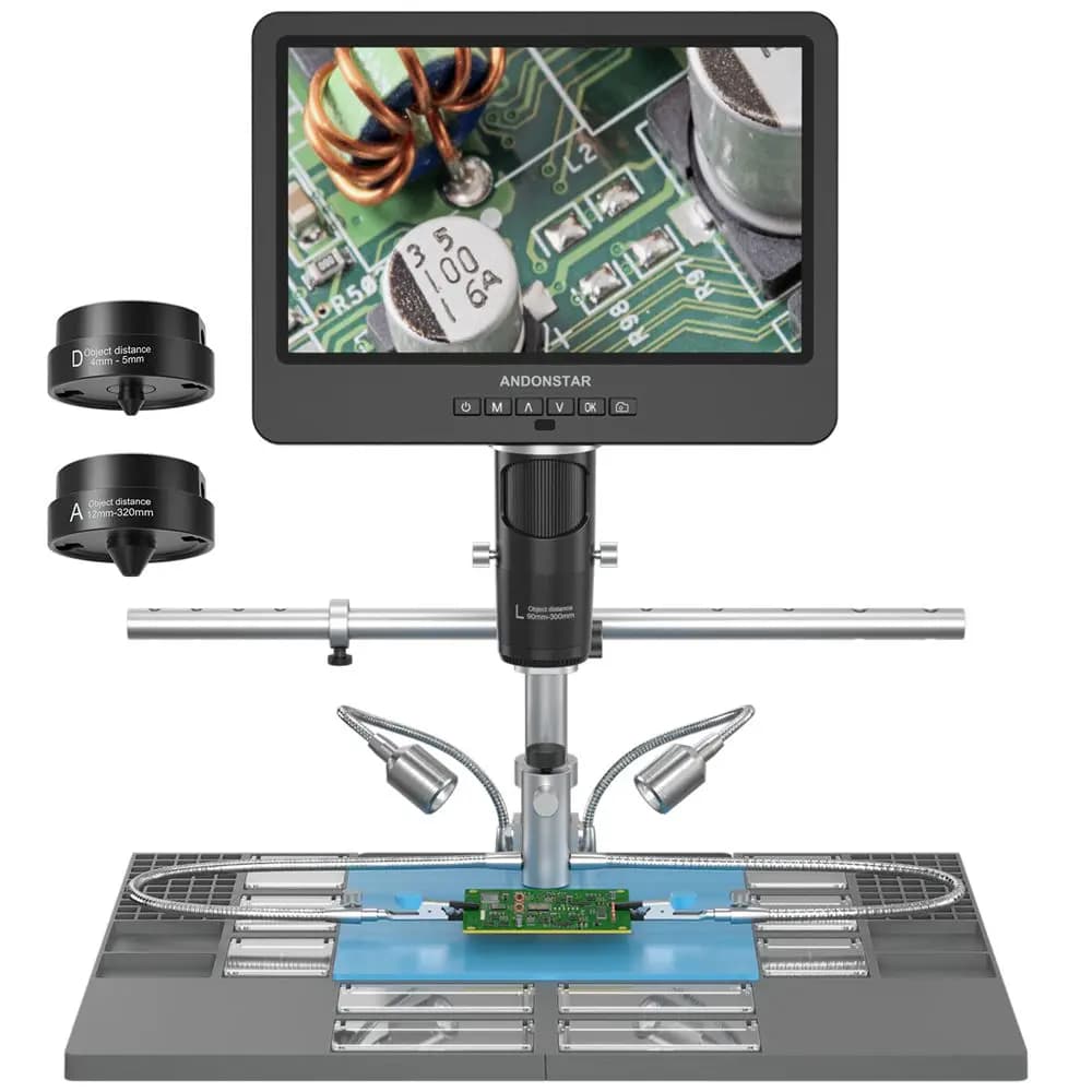 Andonstar Trinoculare HDMI USB Digital Microscope AD249SM 2000X 10.1 "IPS LCD for electronic welding tool for PCB welding control