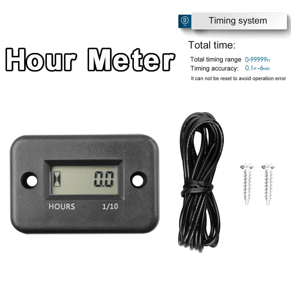 Digital Inductive LCD Time Counter for Moto, ATV, Motorslitta, Boat, Generator, Marine Engine, Gasoline Motor
