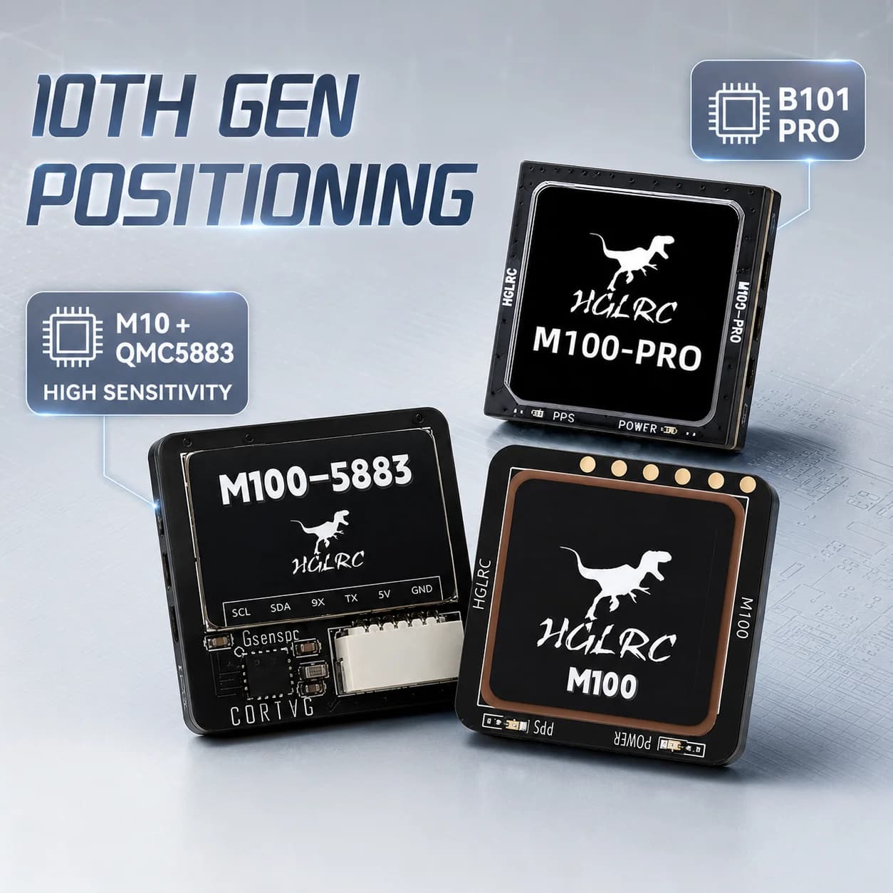 HGLRC M100 PRO M100-5883 Drone GPS Compass B101 50+ Satellites M10 72CH Ceramic Antenna For GPS Rescue GEPRC M10Q UAV Quadcopter