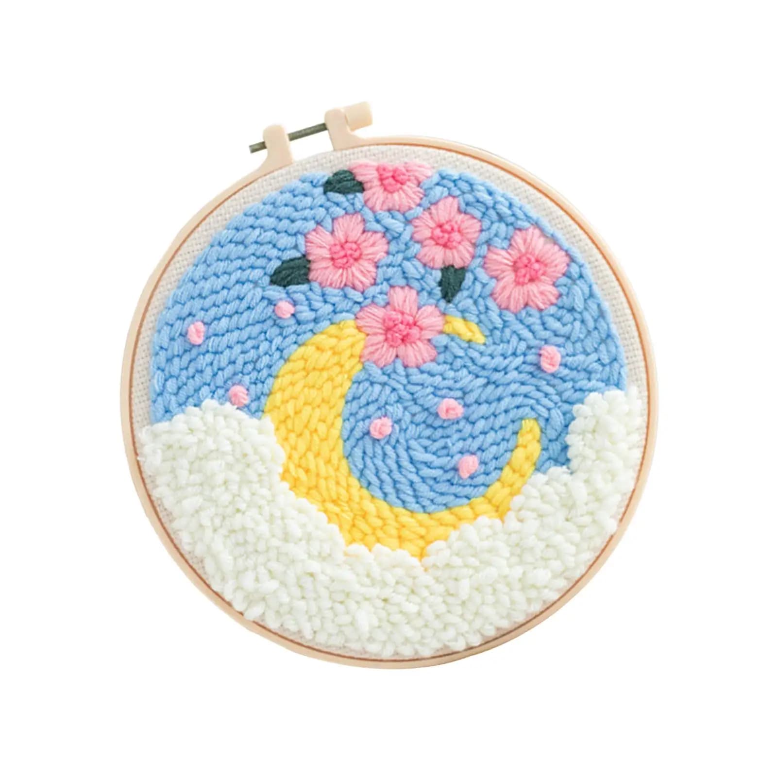 Punch Needle Embroidery Starter Kits DIY DIY Rug Punch Kit Punch Needle Kit Yarn Sewing Fabric Wool for Carpet Bedroom