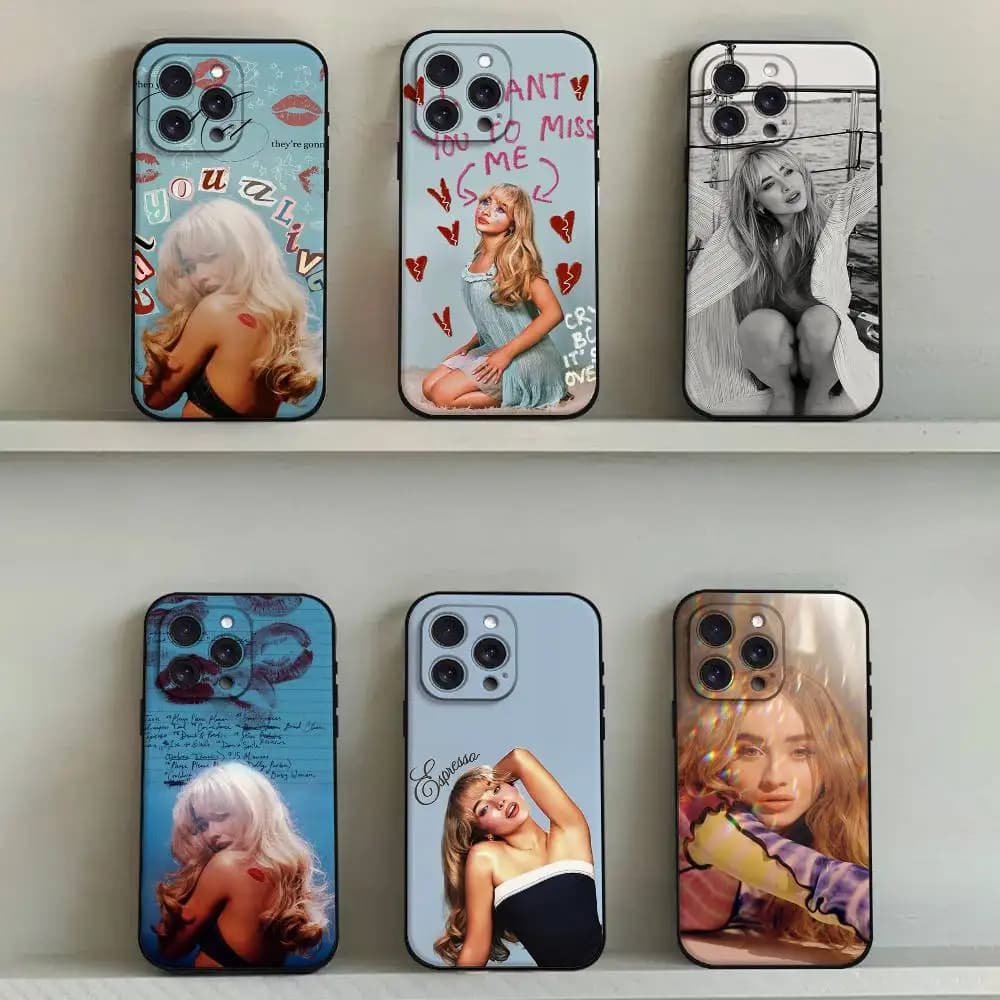 Phone Cover S-Sabrina C-Carpenter for iPhone 17 15 Pro Max 14 Pro 12 11 13 Mini XR XS 16 Plus SE