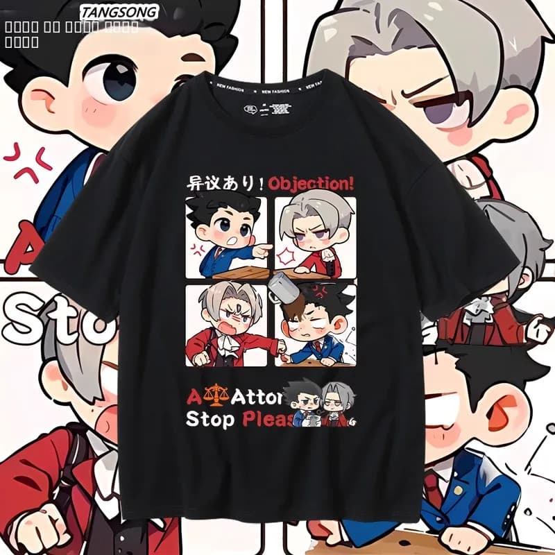 Pure Cotton Short Sleeve T-Shirt Unisex Retro Judge Advocate Anime Fan Clothing Chengbu Tang Dragon One Yuyan Pure Cotton Tee