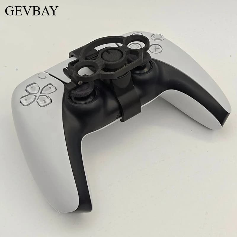 Mini 3D Printed Steering Wheel for PS5 Controller, Racing Game Auxiliary Simulator Wheel Gamepad Accessory