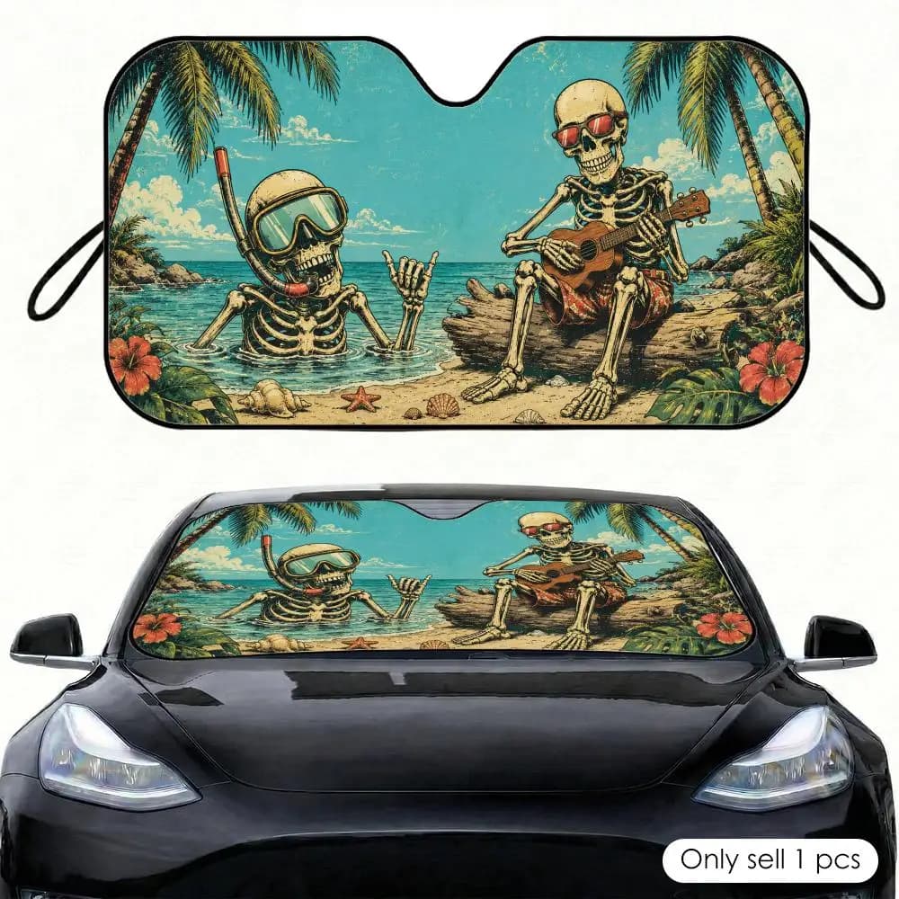 Dead Friends Sun Visor Car Windshield Sunshade Front Window UV Protection Heat Insulation Sun Shade Cover Foldable