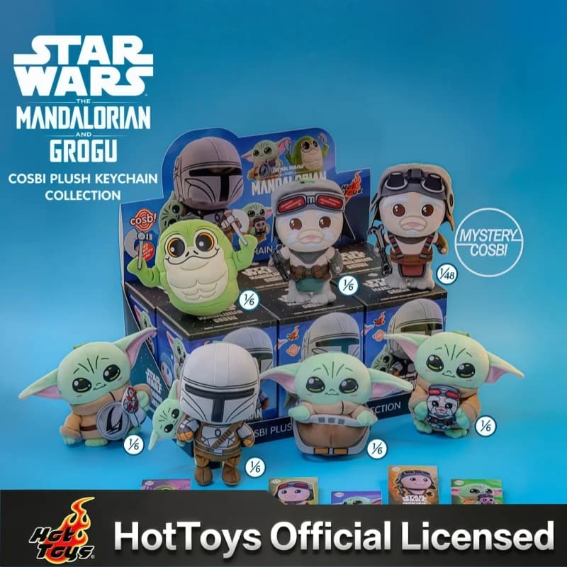 Hot Toys Star W/ars The Mandalorian & Grogu Csobi Plush Doll Blind Box Cute Cartoon Backpack Keychain Pendant Gift Collect Gifts