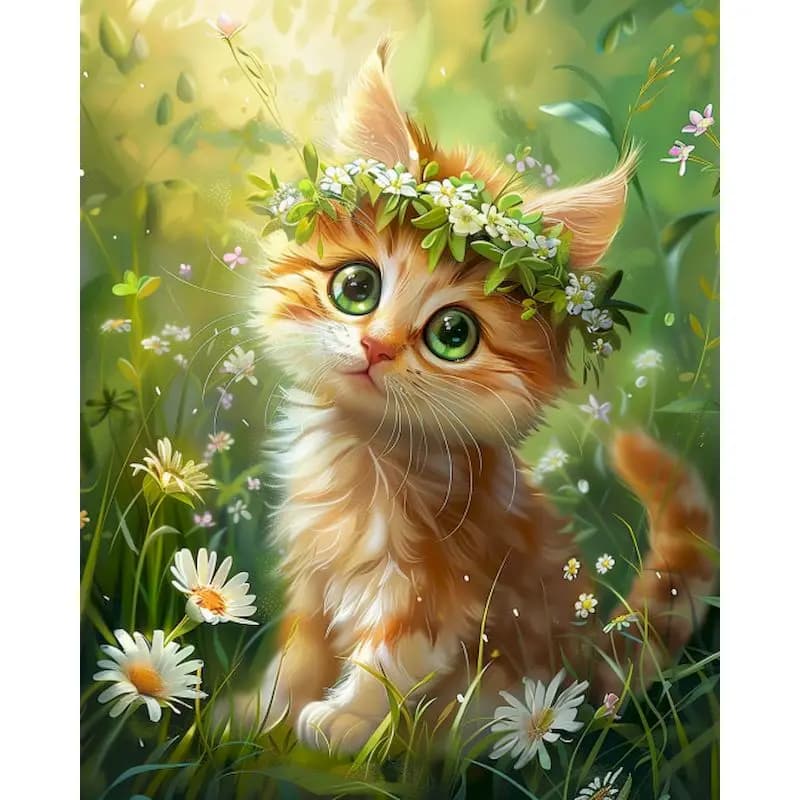 RUOPOTY Acrylic Diy Painting By Numbers Flower Cat Modern Paint By Numbers For Home Wall Art Decors