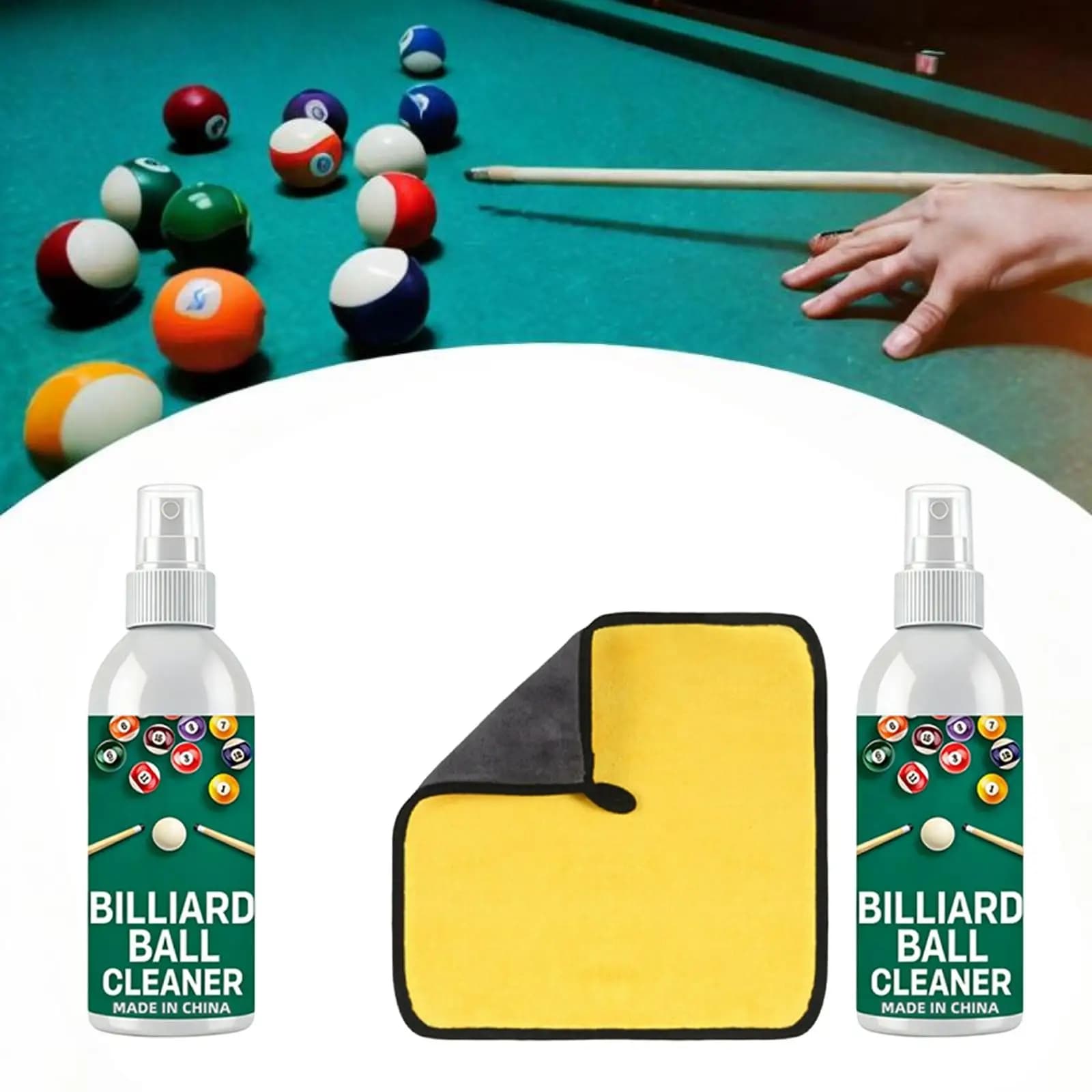 Kit Pulizia Palle da Biliardo: Spray Pulitore Profondo, Strumenti per Stecche, Restauratore per Palle, per Pratica di Biliardo