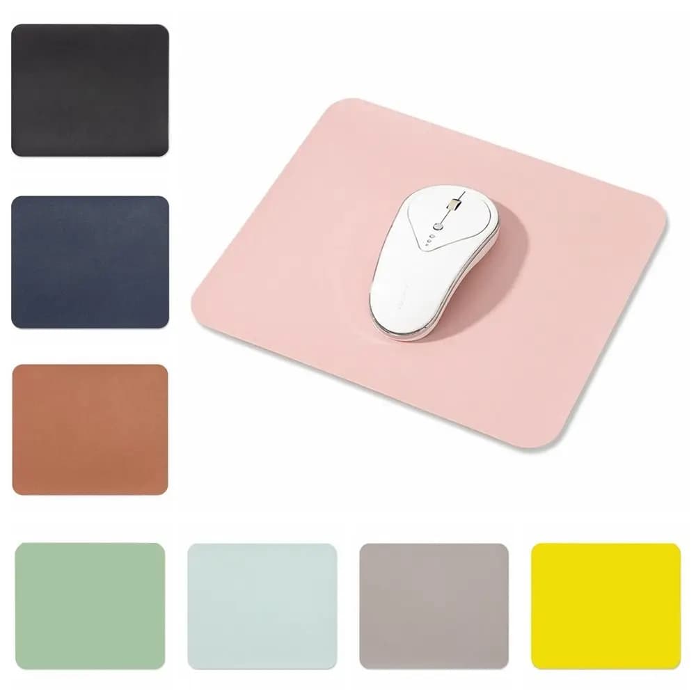 Tappetino per mouse in pelle, resistente all'usura, antigraffio, tappetino da scrivania per giochi, colore solido, liscio, protezione per tavolo da computer, casa e ufficio