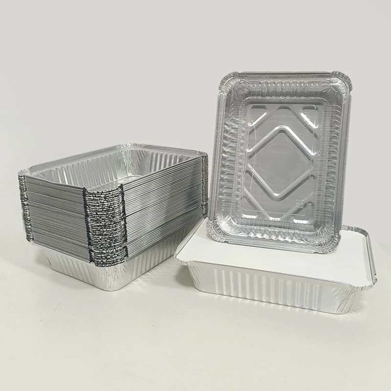 1000ml Aluminum Food Container 50/100pcs Pack Disposable Rectangle Foil Tins Perfect for Takeaway Baking Meal Prep