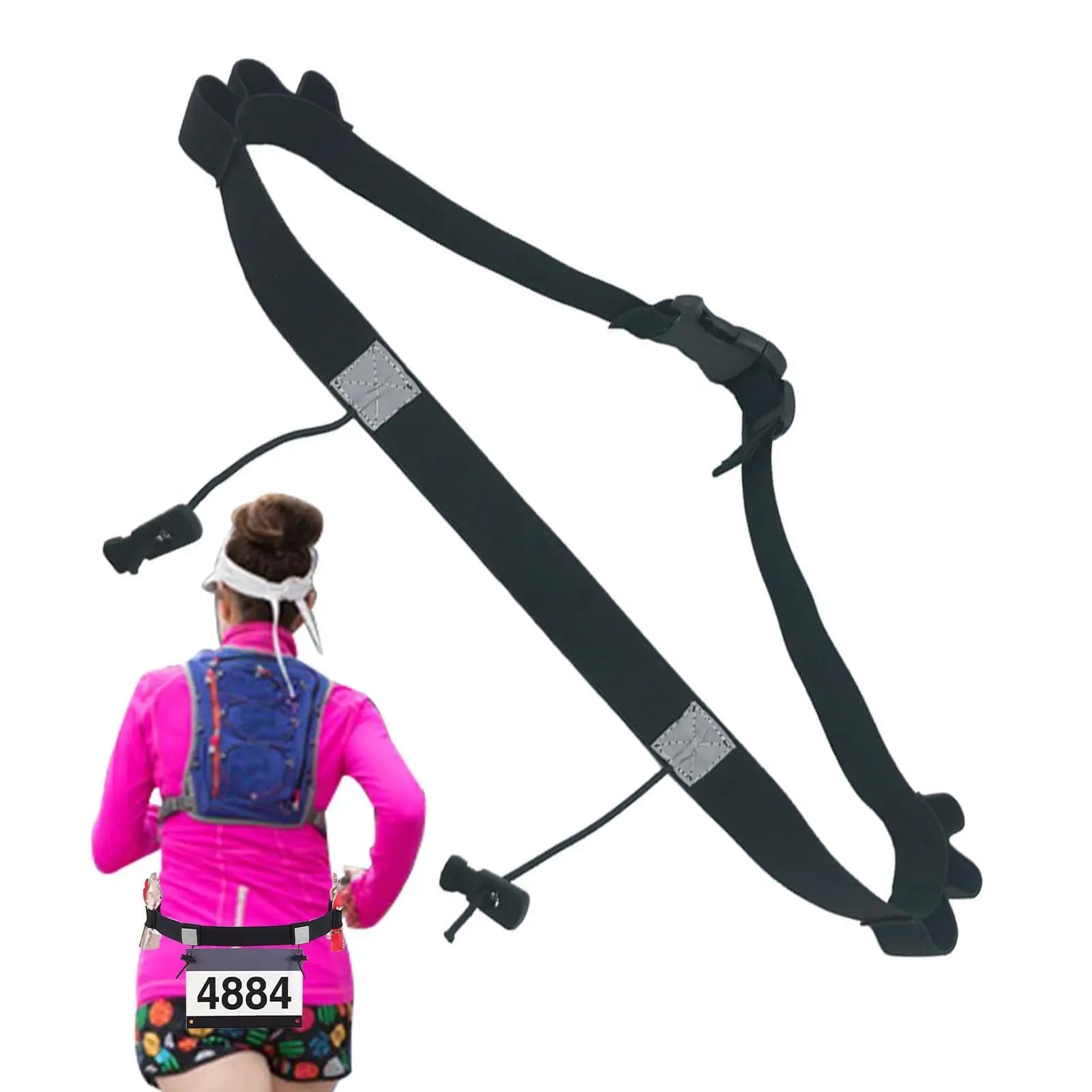 Elastic Racing Belt for Triathlon with Door Number from Race and Bib Door for Marathon