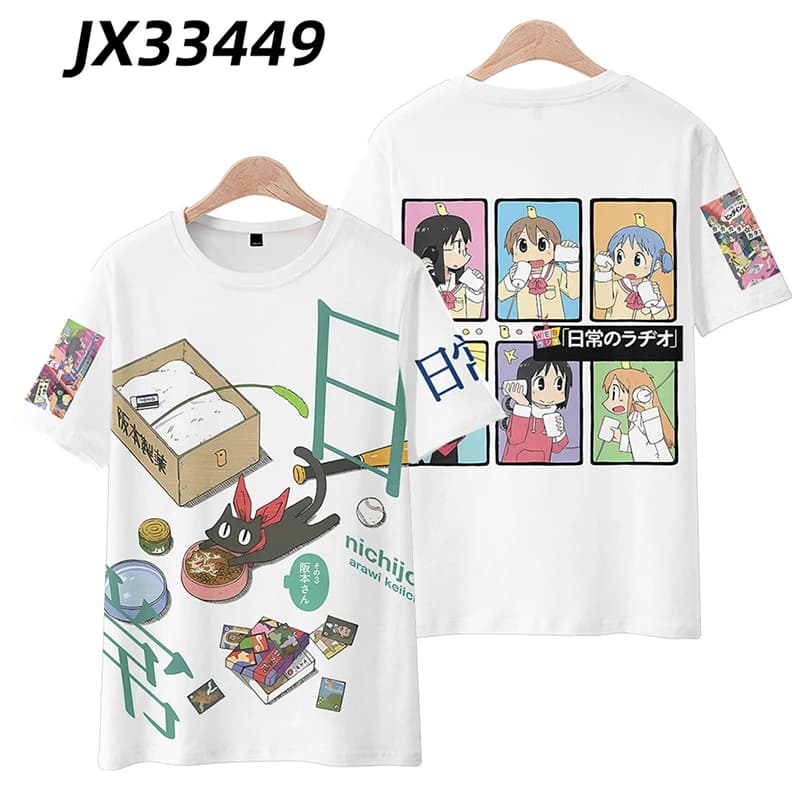 Nichijou Arawi Keiichi Anime Gioco Cosplay T-shirt unisex maniche lunghe Top Uomo Donna