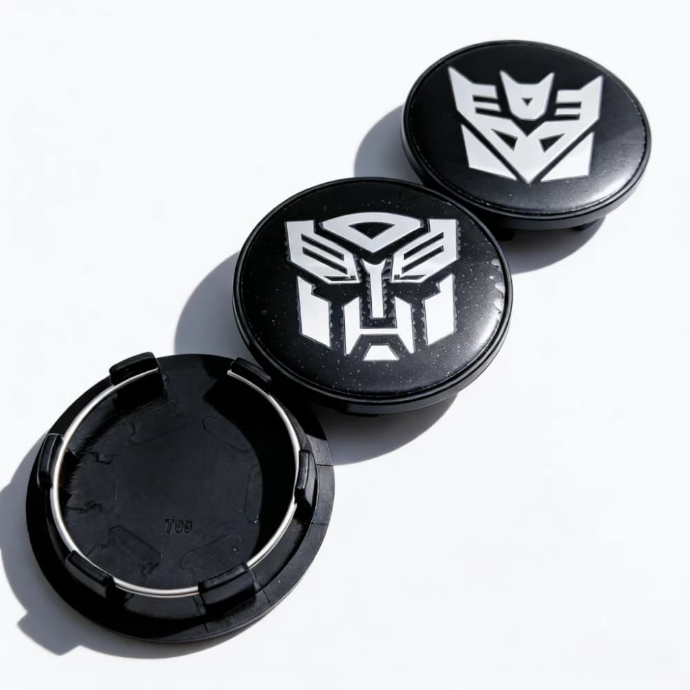 4pcs 69mm ( Clips 56mm ) Transformers Logo Emblem Badge Car Wheel Center Caps Rim Hubcaps Wheel Hub Dust Cover Car Accessories