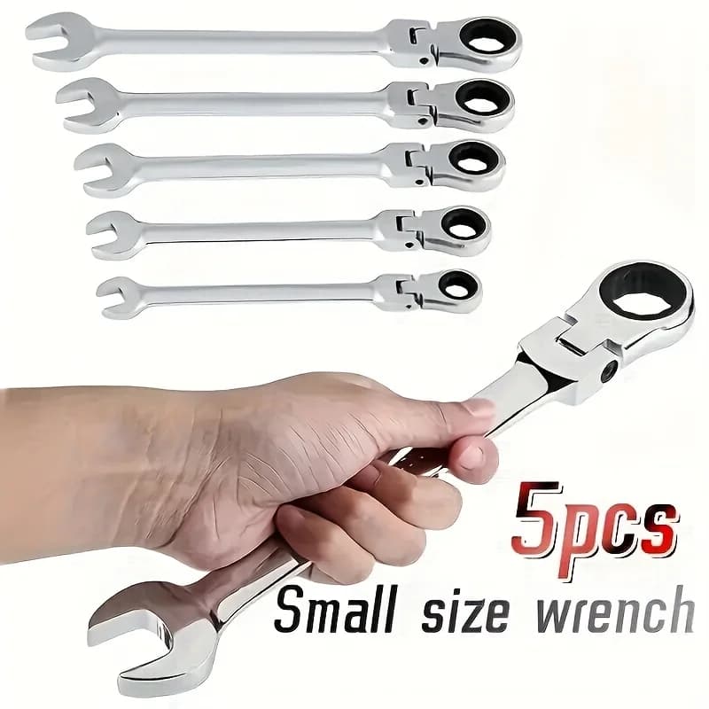 Set di chiavi a cricchetto regolabili 3/5 pezzi, chiave multifunzione in metallo due in uno per riparazioni auto, kit di strumenti per manutenzione domestica fai da te