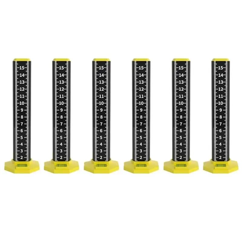 AB11-6 Pezzi Righello per Misurare Altezza Piastrelle Soffitto e Pavimento, Strumenti per Installazione Controsoffitti, Piastra Magnetica con Puntatore Laser