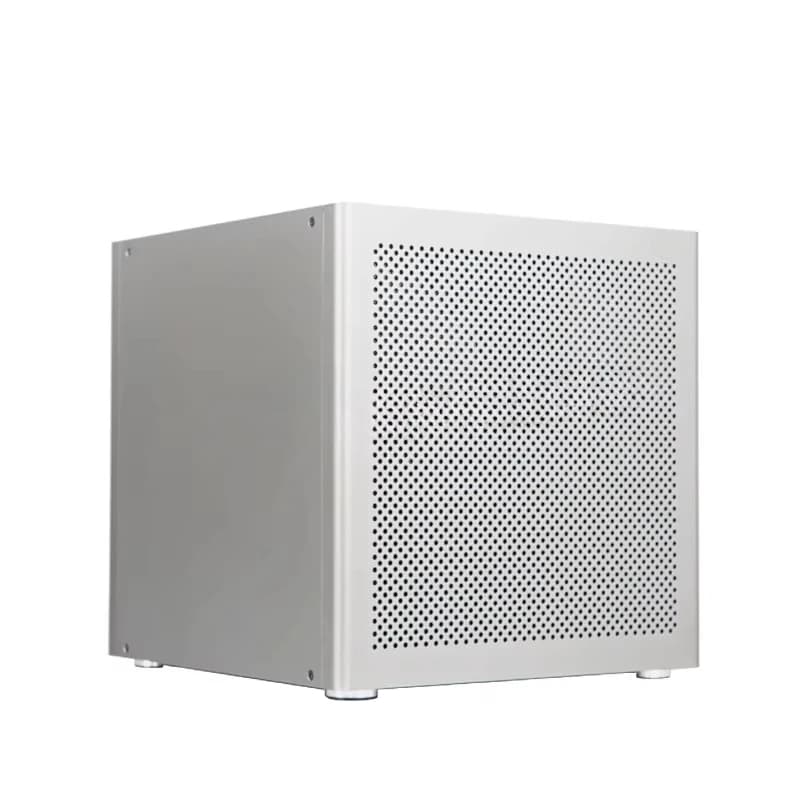 In‑Stock 6 Bay NAS Storage Chassis, 2mm Anodized Aluminum Shell, Fit MATX Mainboard, ATX Power, Front USB Ports