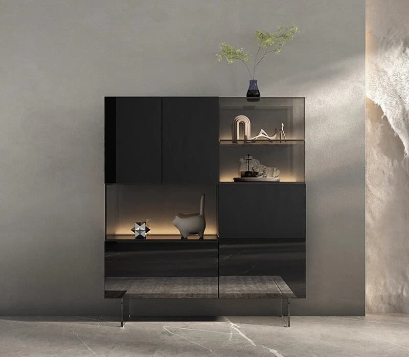 Vetrina per vino in vetro, vetrina per riporre le pareti del soggiorno, di lusso, di fascia alta, per sala da pranzo